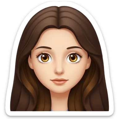 brunette woman with long hair and hazel eyes sticker