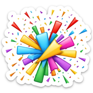exploding checkmark bursting with confetti sticker