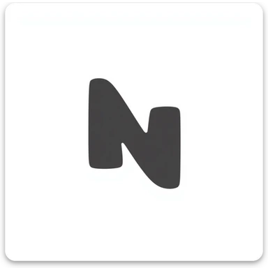 Notion app icon with simple N symbol and minimalist design sticker
