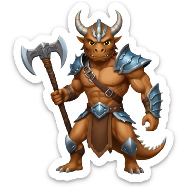 Dragonborn with a battle axe sticker