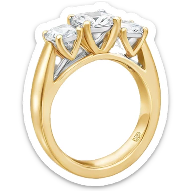 Gold trilogy engagement ring sticker