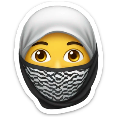  A person wearing a keffiyeh mask sticker