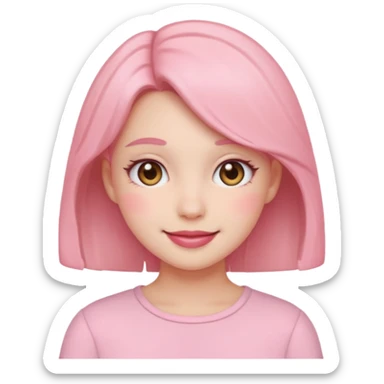 “Emoji girl, soft girl aesthetic, pink blush sticker