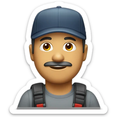 Jefe de estación con gorro rojo sticker