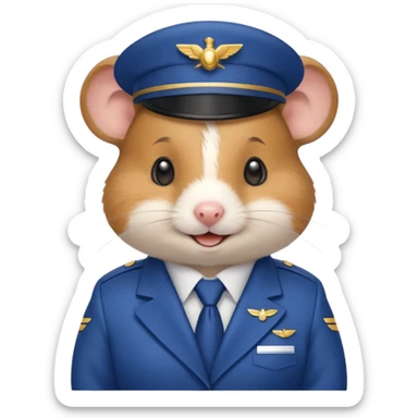 plane hostess hamster sticker