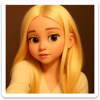 expand the image upward so that all of the hair above the head is fully visible, keeping the 3d-emoji style sticker