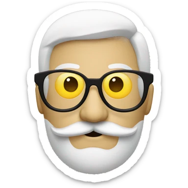 mustache with glasses with classic yellow emoji face sticker