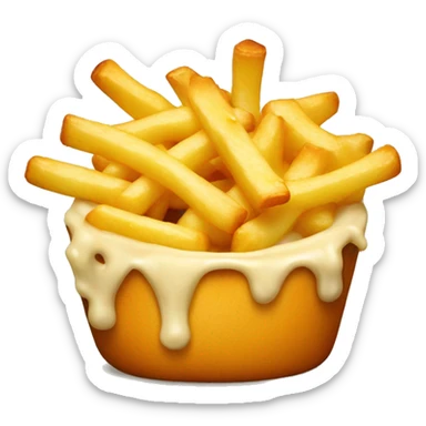Melted Cheese sauce covered fries sticker