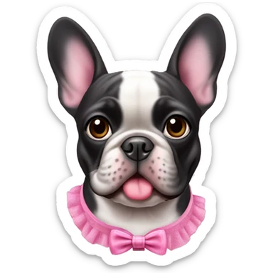 French bulldog wearing pink coquette  sticker