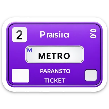 Parisien metro purple ticket  sticker
