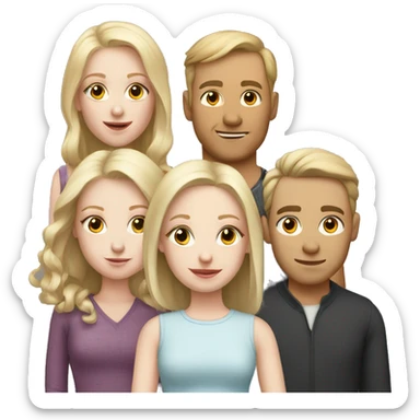 Pale skin family of 6  sticker
