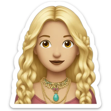 blonde boho girl with an collier sticker