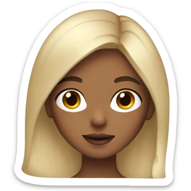 Girl with brunette hair and blonde highlights doing skin care  sticker