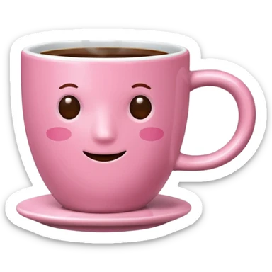 pink coffee cup  sticker