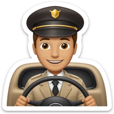 chauffeur driving bu only steering wheel is visible sticker