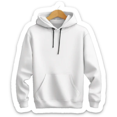 Plain White color pullover hoodie no person sticker