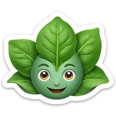 Spinach with eyes and smile without human face sticker