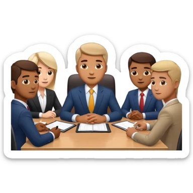 a man in a meeting with other sticker