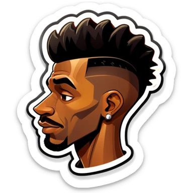 Black male with big nose and high top fade for the hair sticker