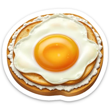 Sour bread with cottage cheese and egg on top sticker