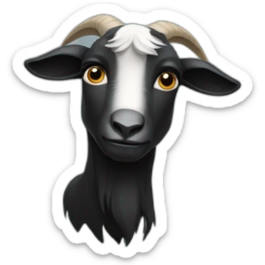 Sad black goat sticker