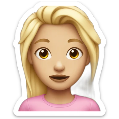 ugly girl with blond hair sticker