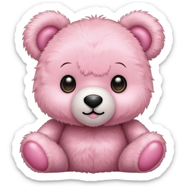 Baby pink cute little teddy bear sticker