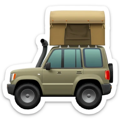 khaki car with 4WD snorkel and roof tent sticker