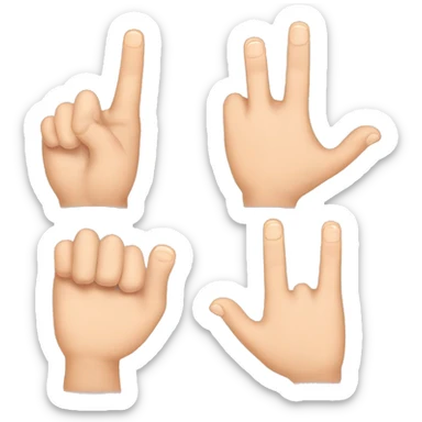 close the thumb finger, index finger and middle finger and open the ring finger and little finger sticker