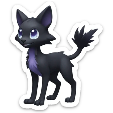 Cute cool shiny fantasy dark-shadow-themed animal hybrid Fakemon full body sticker
