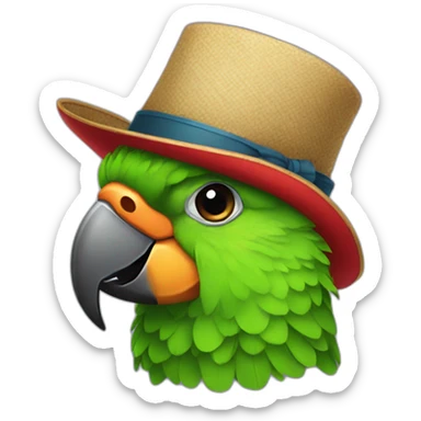 parrot in the hat sticker