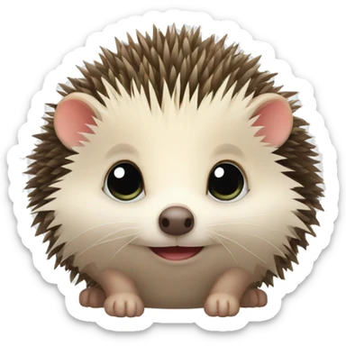 A one-eyed cute hedgehog  sticker