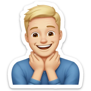 arms crossed hands holding neck laughing guy sticker