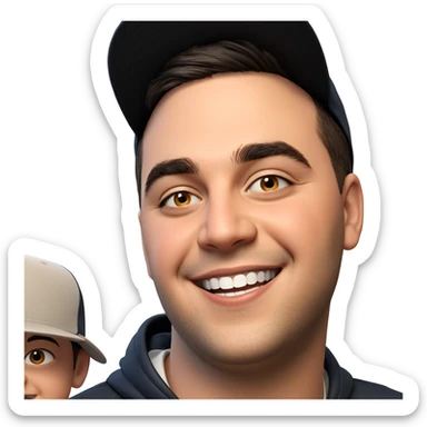 boys in baseball caps smiling sticker