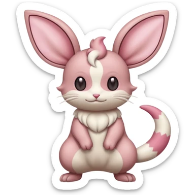 Delcatty-Minccino-Cinccino-Skitty-fusion, full body sticker