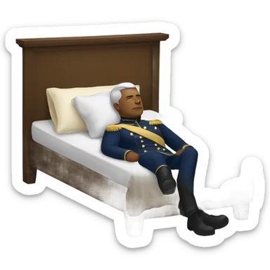 washington commander sleeping on bed sticker
