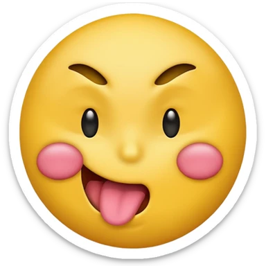 Fassa um emoji simples aquele da carinha amarelo dando língua e dando coloco de forma bem rebelde sticker
