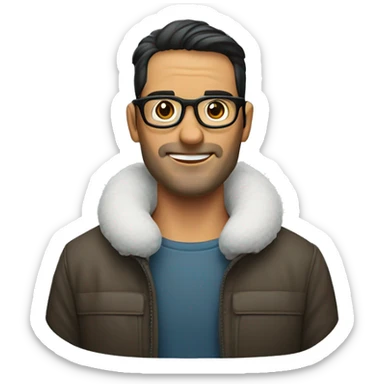 hombre rubio con rulos y con lentes de nieve sticker