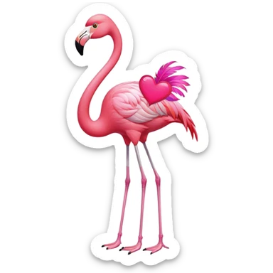 Flamingo wearing heart sunglasses  sticker