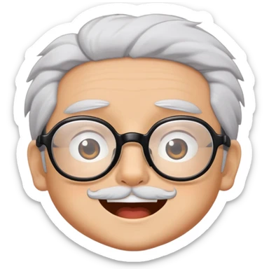 _cinematic-realistic-portrait-of-ghibli,-depicted-with--large-rectangular-glasses,-his-happy-expression-rendered-in-lifelike-detail,-illuminated-with-soft,-realistic-lighting-that-emphasizes-his-creative-genius, his eyes shut  and big bushy black eyebrows sticker