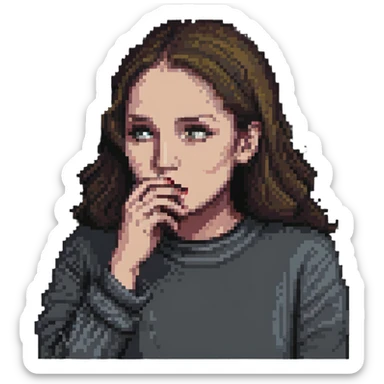 person whispering, hand near mouth sticker