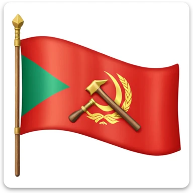 The flag of Transnistria, a horizontal tricolor of red, green, and red stripes with a hammer and sickle in the upper left corner. sticker