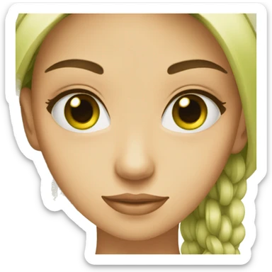 Brun head girl green eyes sticker