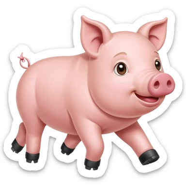 cochon bien rose avec chaussures de marche sticker