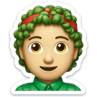 un adorno navideño ciecular rojo y verde con  la palabra Dalia en el centro. sticker