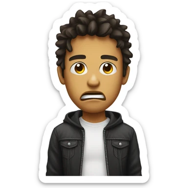 band on face expressing anger boy sticker