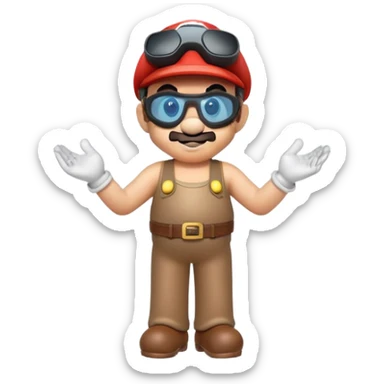 Super mario with VR Glasses (full picture) sticker