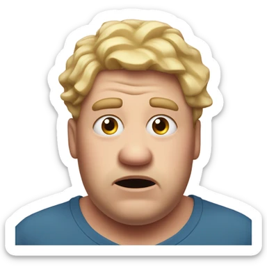 Fat white dude shocked big bulgy eyes sticker