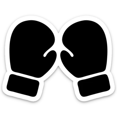 light blue boxing gloves solid filled icon sticker