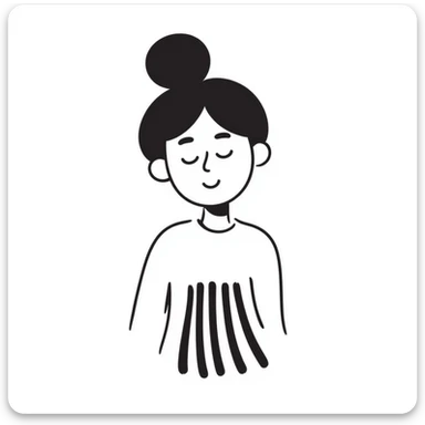 head with a bun hairstyle sticker